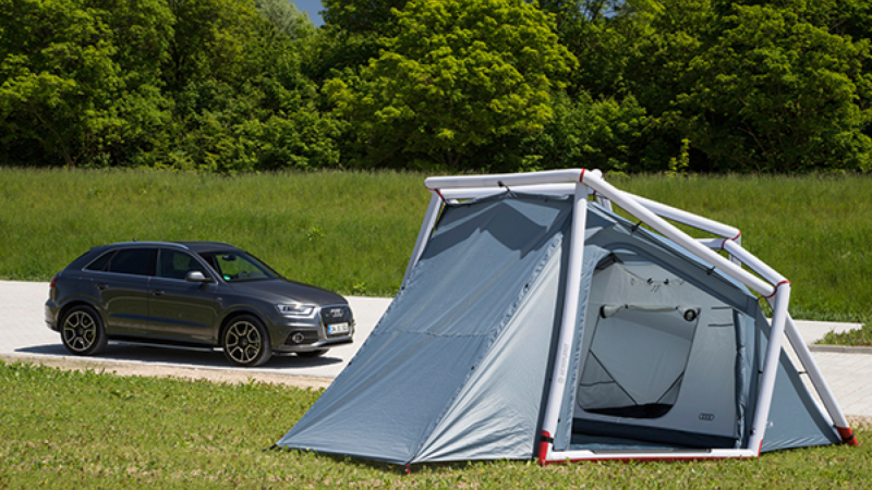 Illustration for article titled Double The Size Of Your Audi Q3 With This Space-Age Inflatable Tent